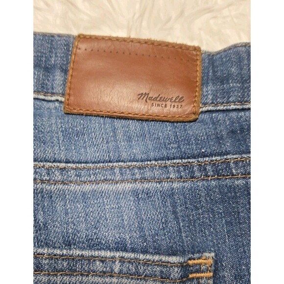 Madewell Distressed Stretch Straight Dark Wash Jeans Size 27x30 - Picture 11 of 13